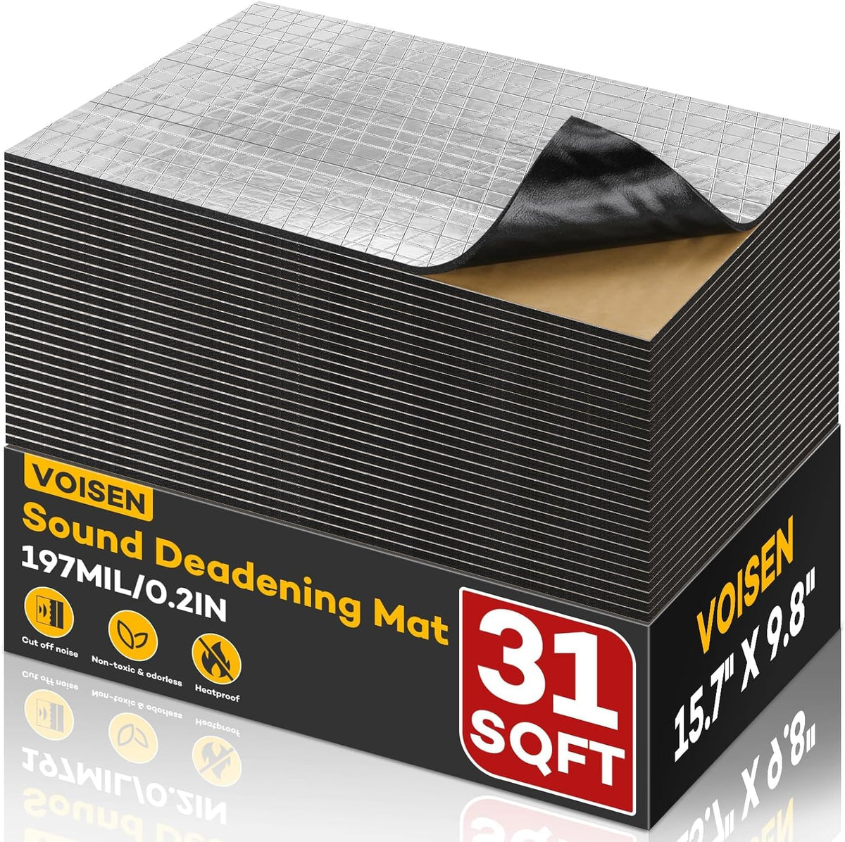 VOISEN Sound Deading Material for Cars,197 mil(5mm) 31 sqft Sound Deadening