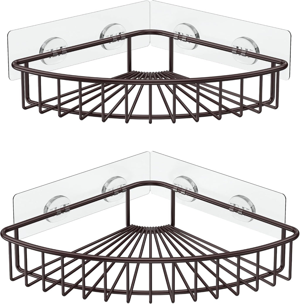 SMARTAKE 2-Pack Corner Shower Caddy, SUS304 Stainless Steel, Silver