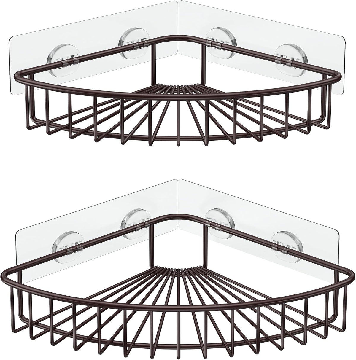 SMARTAKE 2-Pack Corner Shower Caddy, SUS304 Stainless Steel, Silver