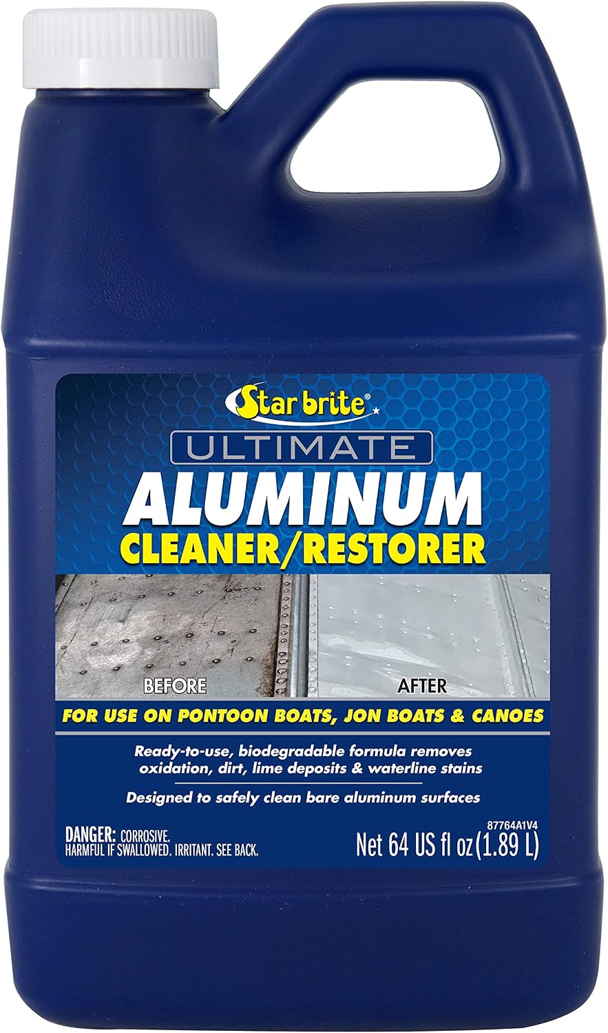 STAR BRITE 87764 Ultimate Aluminum Cleaner & Restorer - Safely Clean Pontoon Boats, Jon Boats & Canoes, 64 oz.