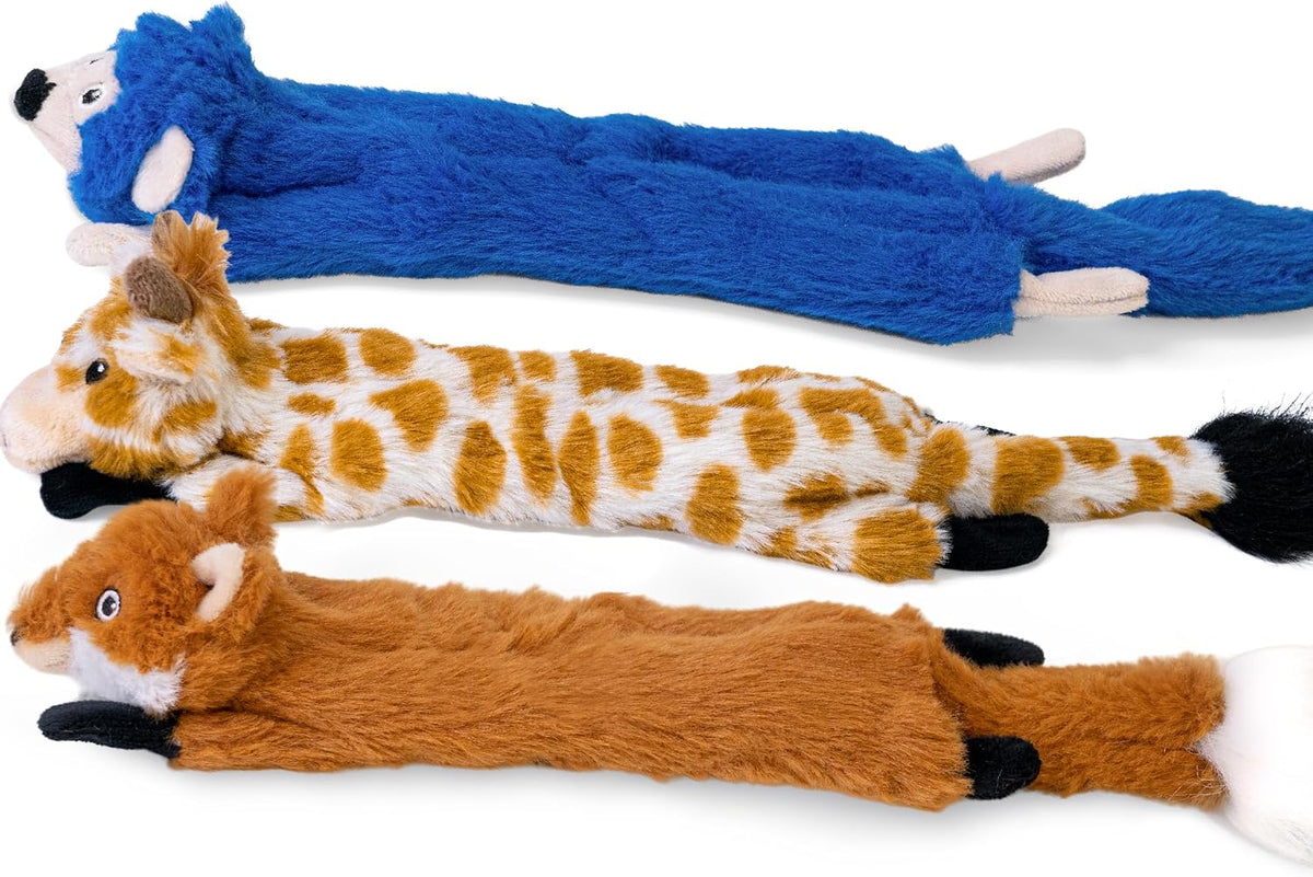 SHARLOVY Dog Squeaky Toys 5 Pack, Pet Crinkle Toy No Stuffing Animals Plush | Dog Chew for Large and Medium, Small Puppy Teething for Boredom
