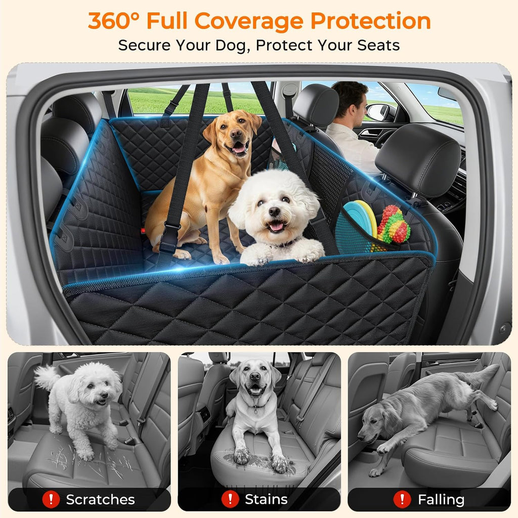 URPOWER Back Seat Extender for Dogs, Large Hard Bottom Dog Car Seat Cover
