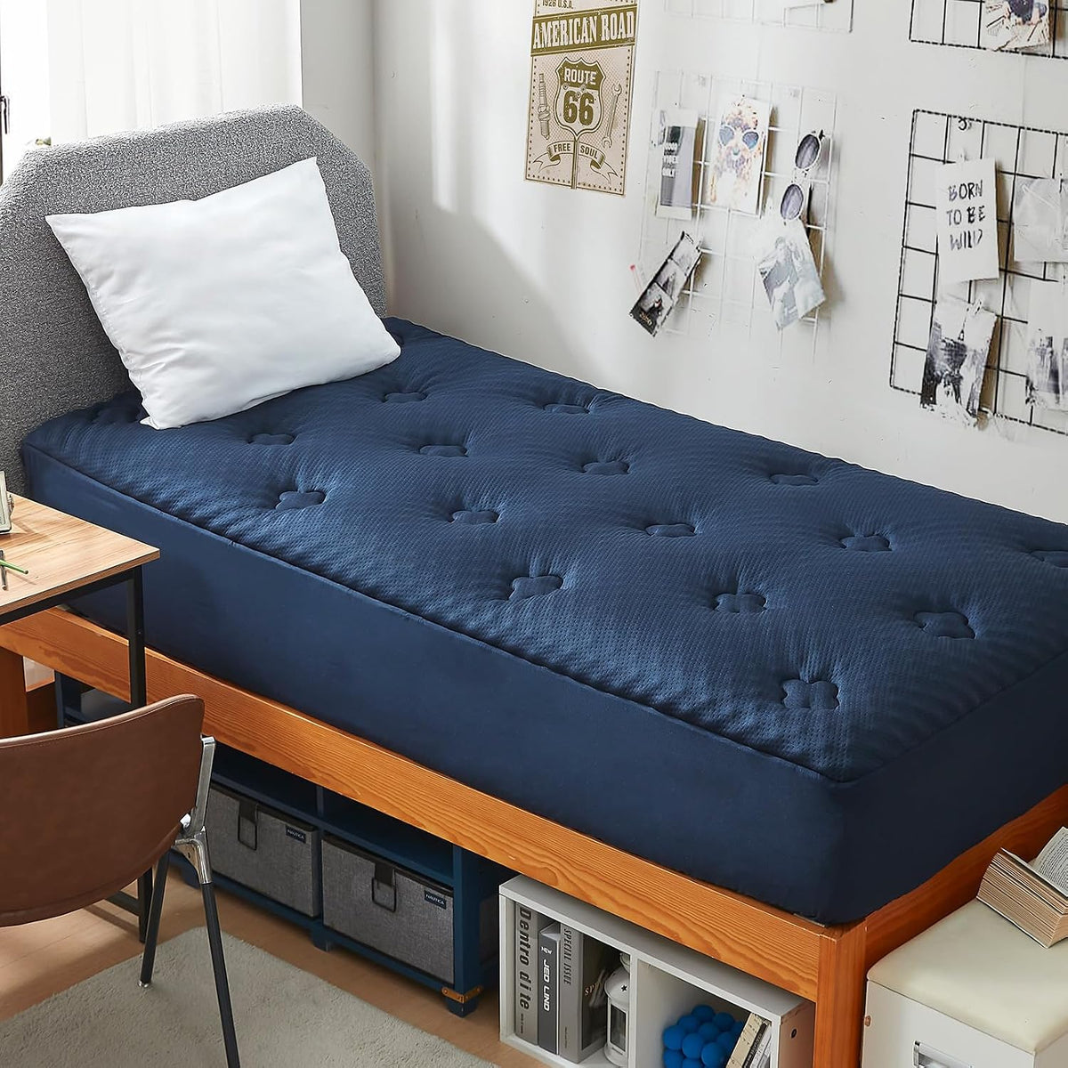 Hansleep Twin XL Mattress Topper College Dorm Memory Foam Soft Mattress Pad