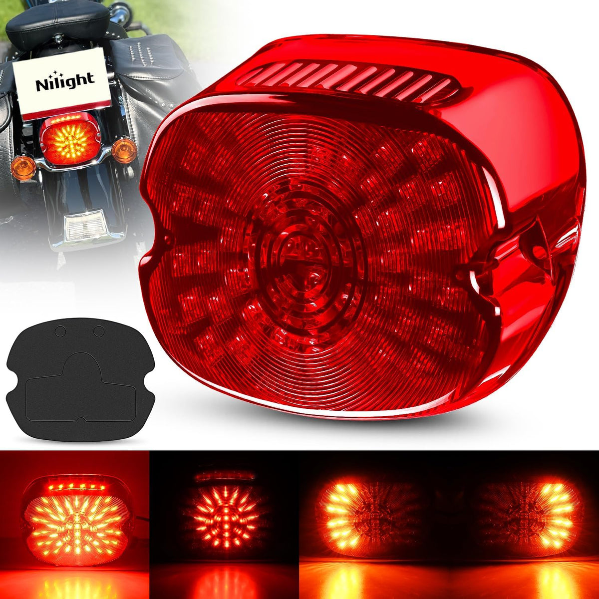 Nilight 6" Oval LED Trailer Tail Lights,Red, 2 Pack, Grommets Mount