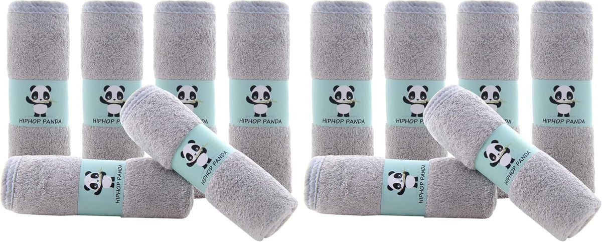 HIPHOP PANDA Ultra Soft Baby Washcloths, 2-Layer Absorbent Wash Cloths