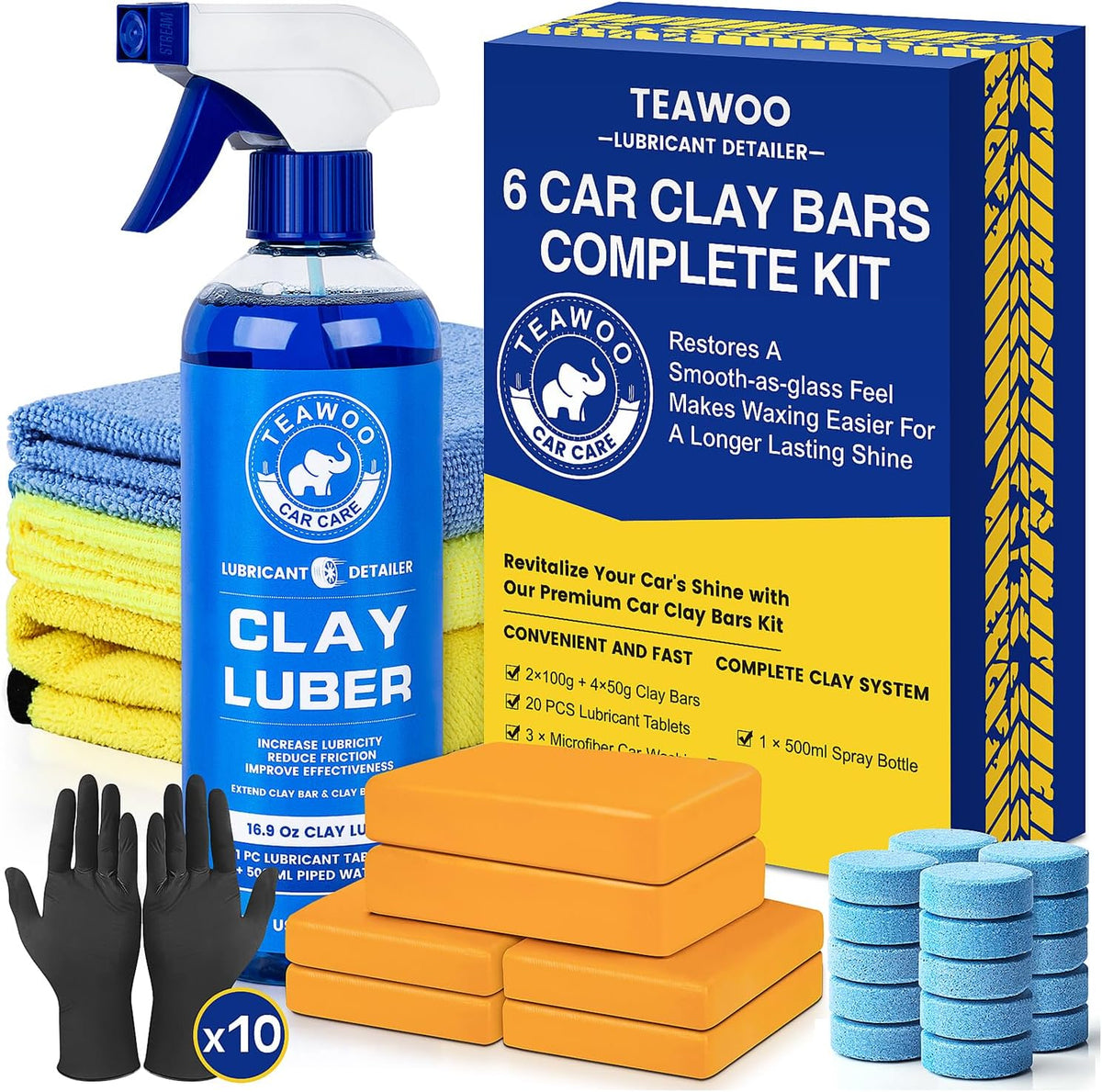 TEAWOO Clay Bar Kit, Car Detailing Kit for Car Detailing Cleaning