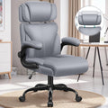 HeroSet Office Chair, Ergonomic Big and Tall Computer Desk Chairs, Executive Breathable Leather Chair with Adjustable Flip-up Armrests, Lumbar Support Swivel PC Chair with Rocking Function,Matte Black