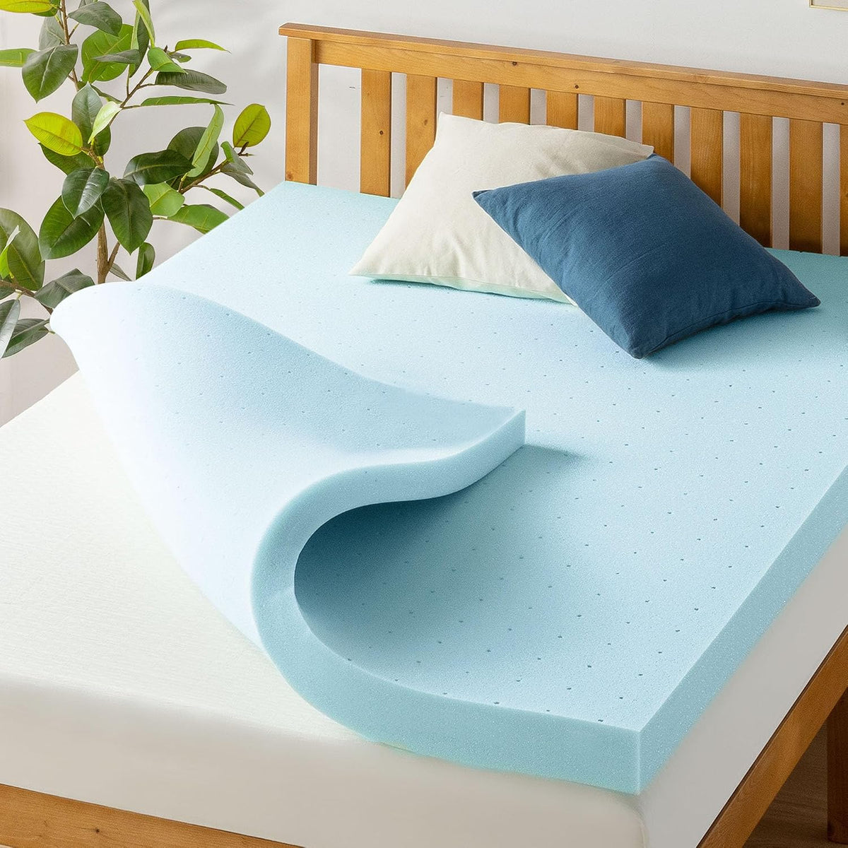 Best Price Mattress 3 Inch Ventilated Memory Foam Mattress Topper, Cooling Gel Infusion, CertiPUR-US Certified, Dorm Essentials, Queen