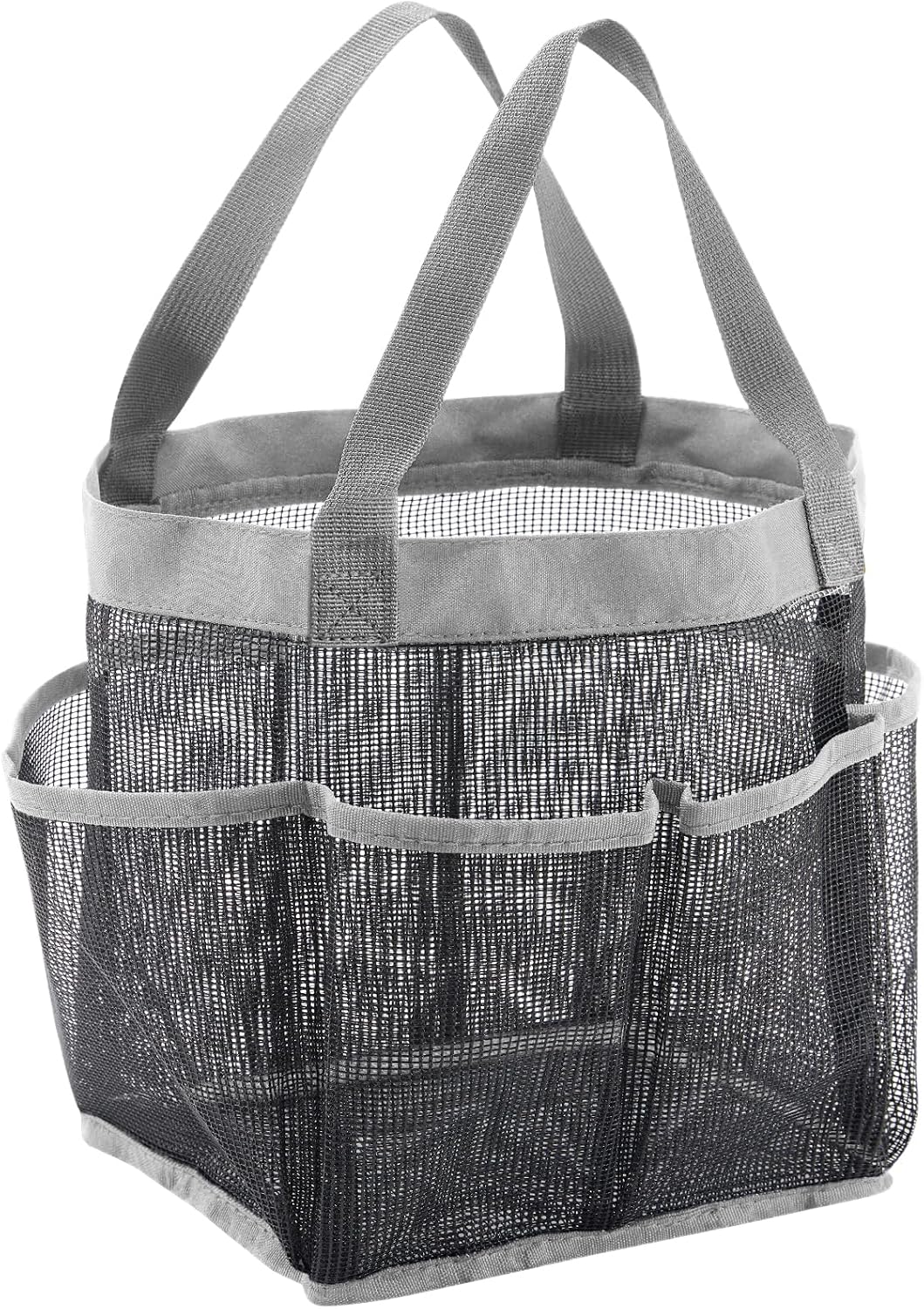 Lifewit Mesh Shower Caddy Portable for College Dorm Room Essentials with 7 Pockets, Freestanding Hanging Organizer Basket, Quick Dry Tote Bag for Camping, Bathroom, Beach, Travel, 1 Pack, Black