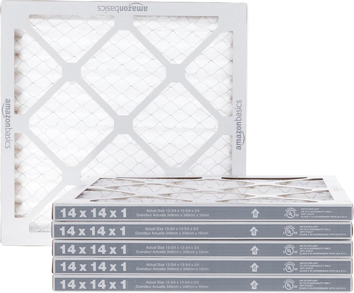 Amazon Basics MERV 5 AC Furnace Air Filter, 20x20x1 inches, 6-Pack (Actual size: 19.75" x 19.75" x 0.75")