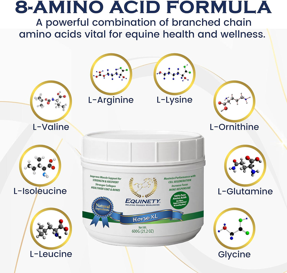 100-Day Supply Equinety Horse XL Powder Horse Supplement with Amino Acids