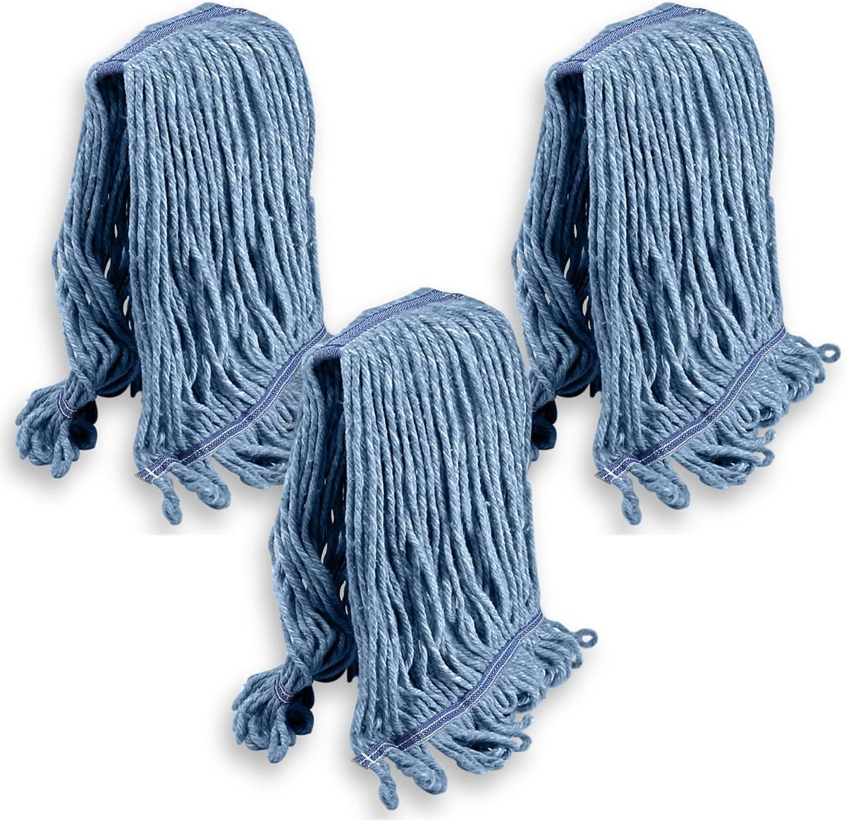 KLEEN HANDLER Heavy Duty Commercial Loop End Mop Head Replacement, 3 Pack