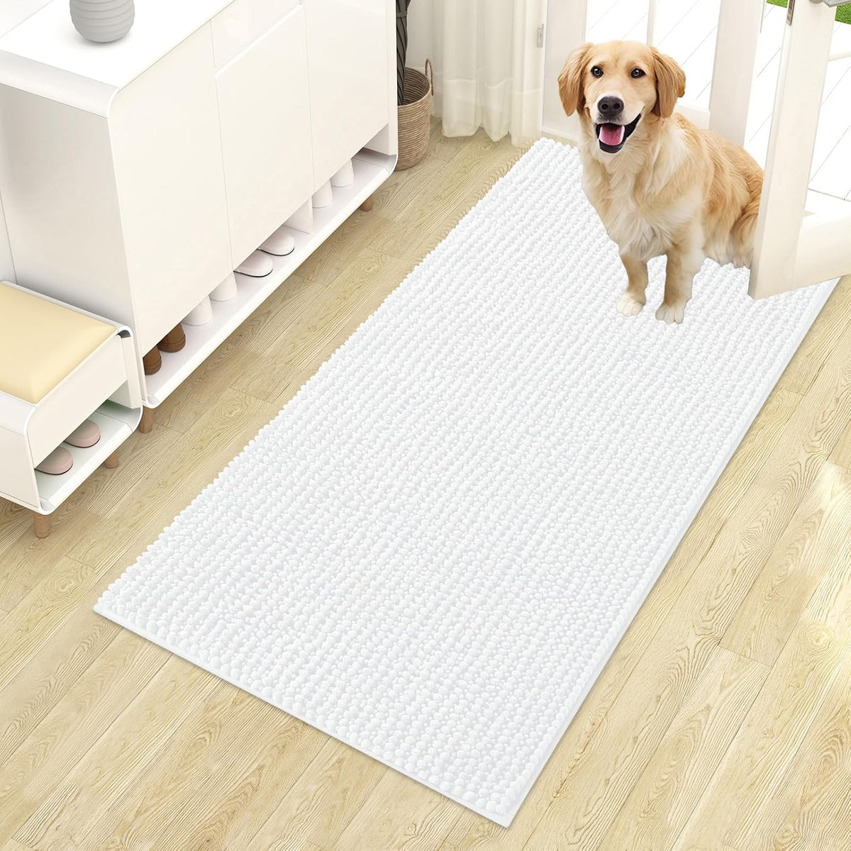 OLANLY Dog Door Mat for Muddy Paws 30x20, Extra Absorbent Chenille Mud Mat