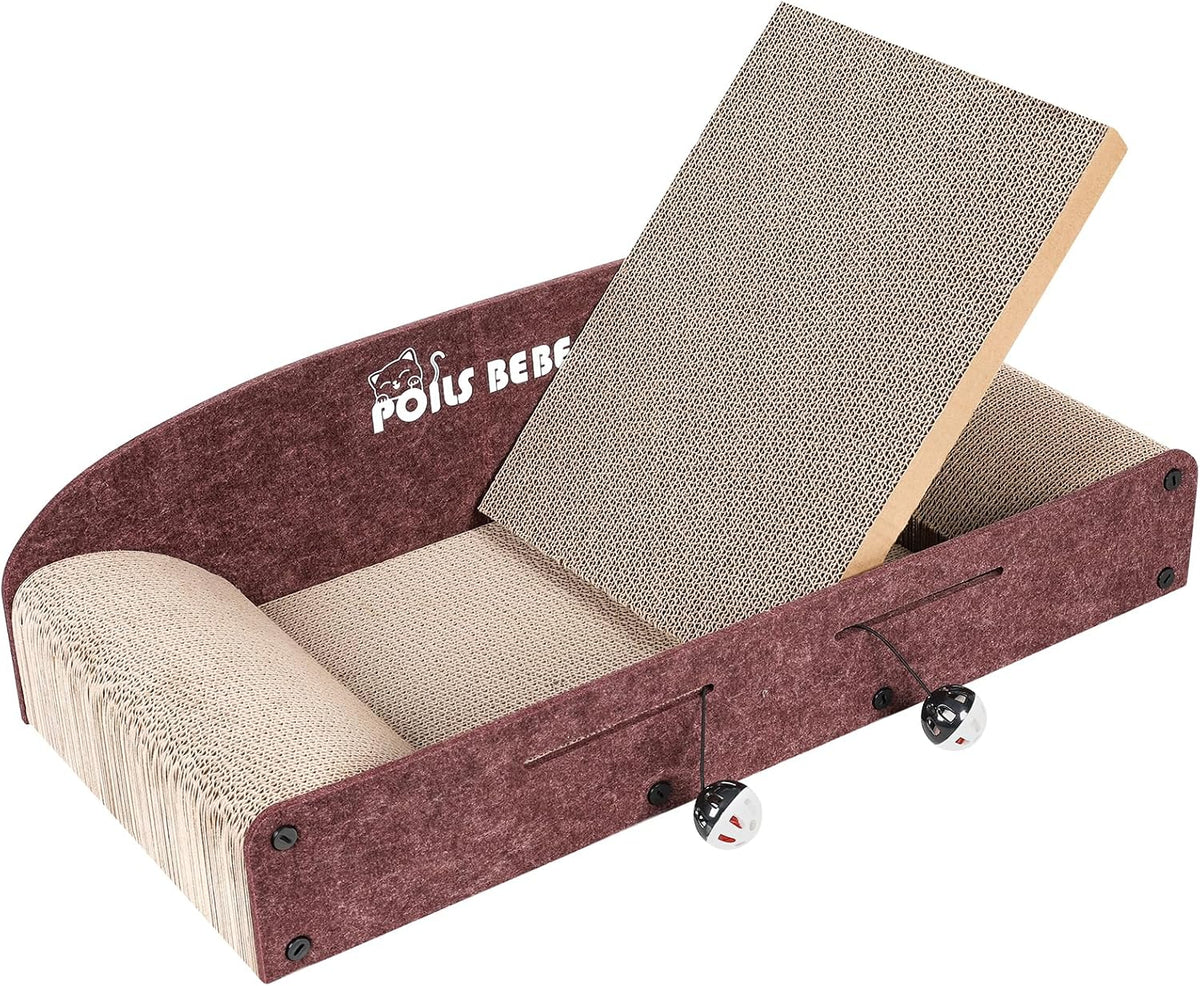 Poils bebe L Shape Cat Scratcher, 26.8 Inch Cat Scratchers for Indoor Cats