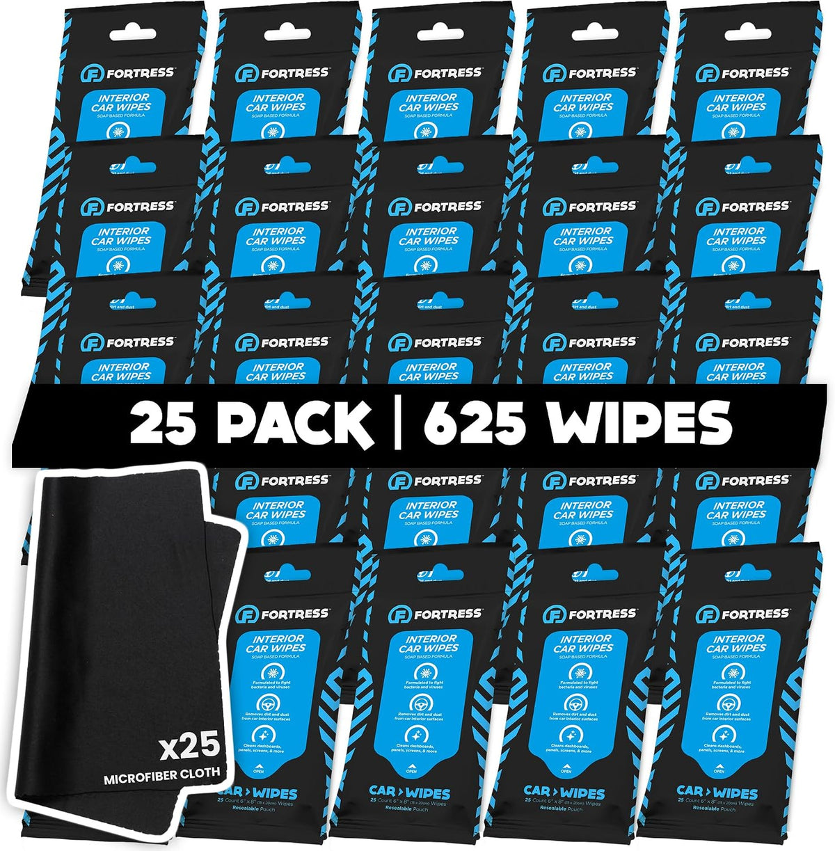 Fortress Car Interior Cleaner Wipes (25 ct.) Travel Size