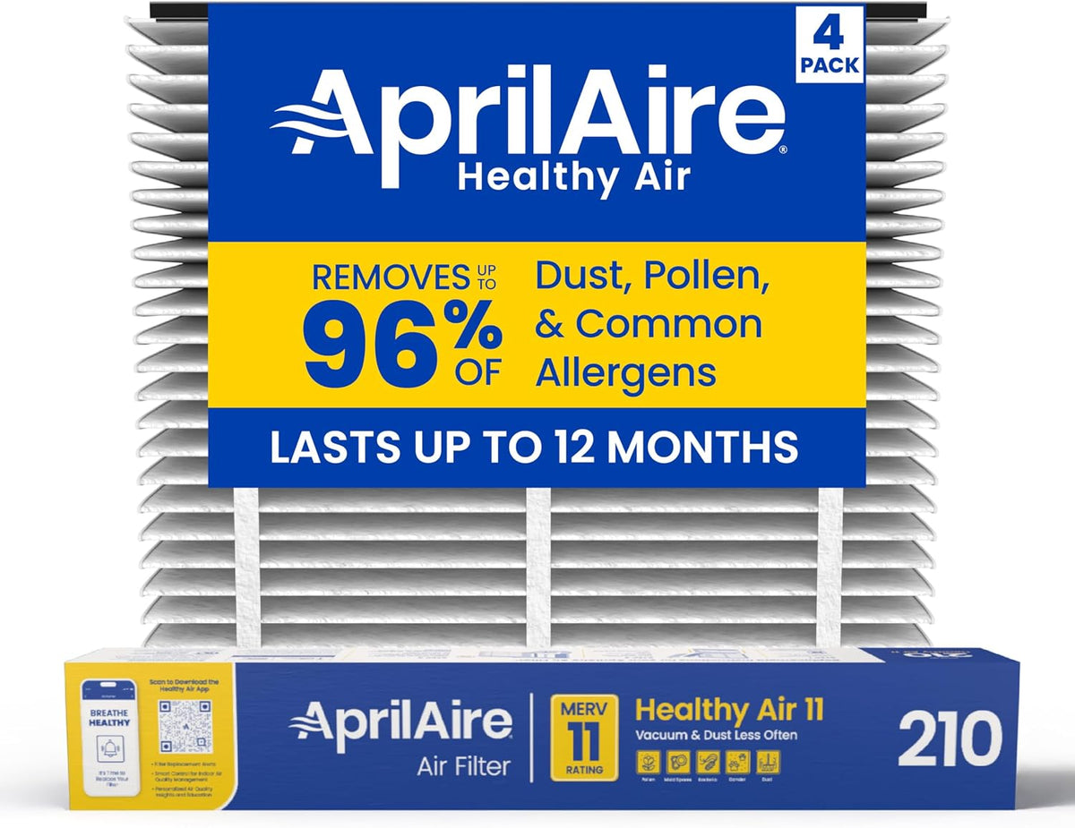 Genuine AprilAire 210 Replacement Filter for AprilAire Whole-House Air Purifiers - MERV 11, Clean Air & Dust, 20x25x4 Air Filter (Pack of 1)
