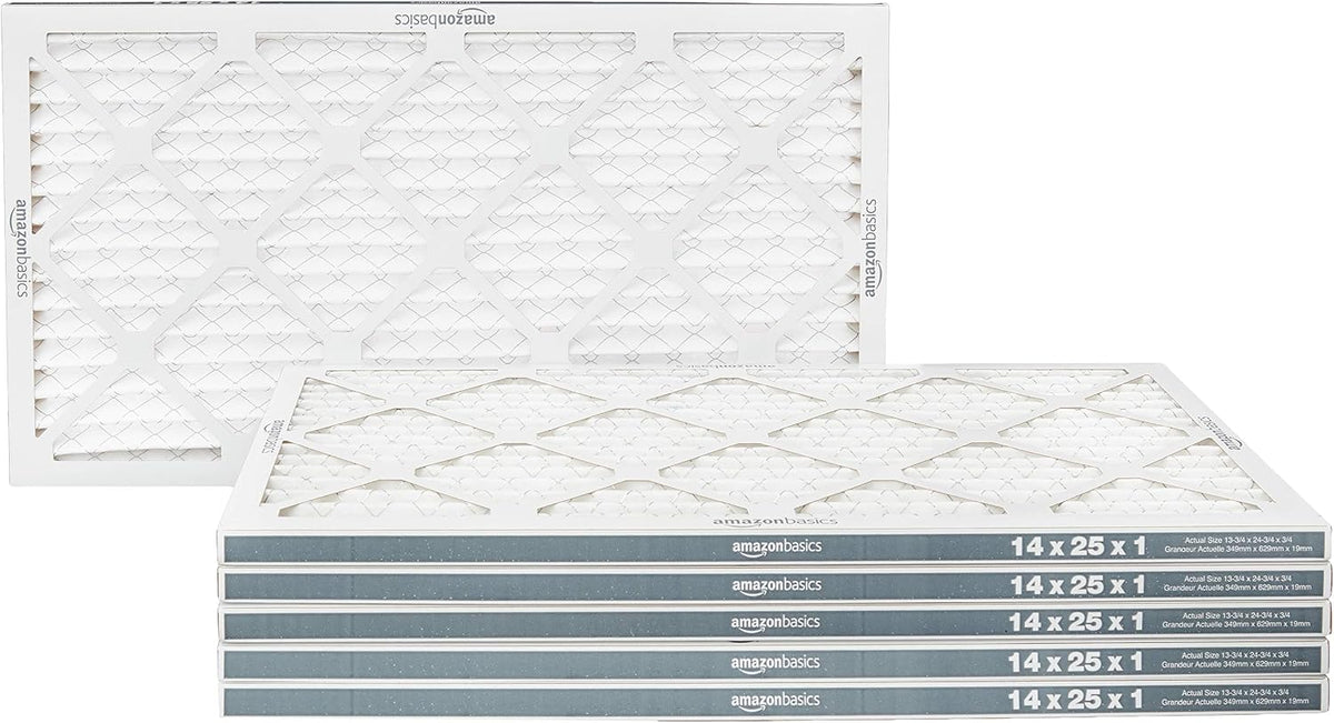Amazon Basics MERV 5 AC Furnace Air Filter, 20x20x1 inches, 6-Pack (Actual size: 19.75" x 19.75" x 0.75")