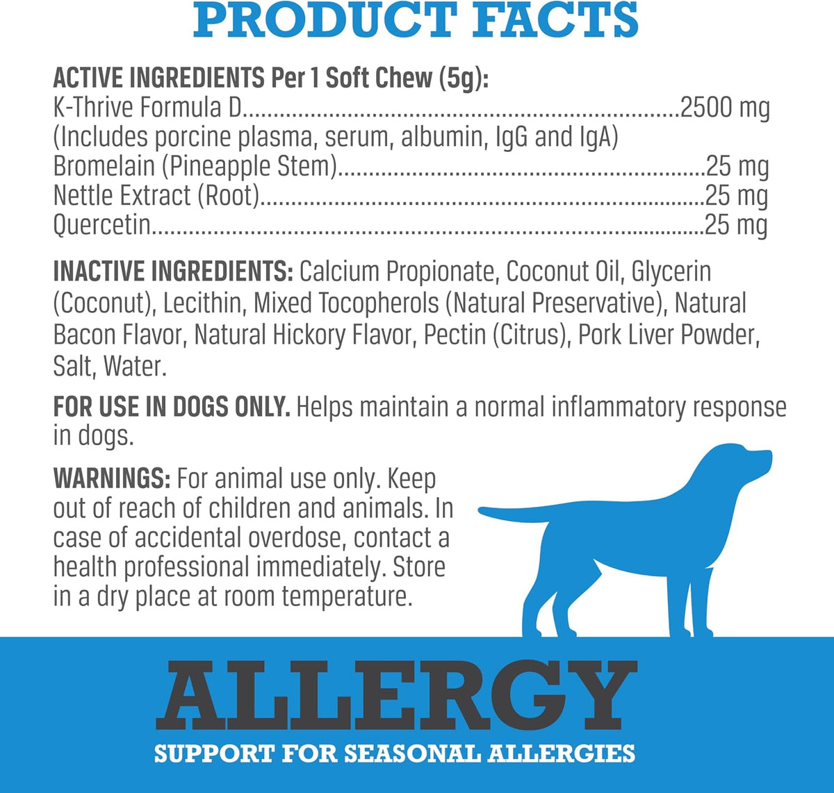 WINPRO Allergy Chews – Plasma-Powered Formula for Dog Seasonal Allergy Support – Grain-Free Natural Blood Protein Supplements – 60 Soft Chews (1 Canister)