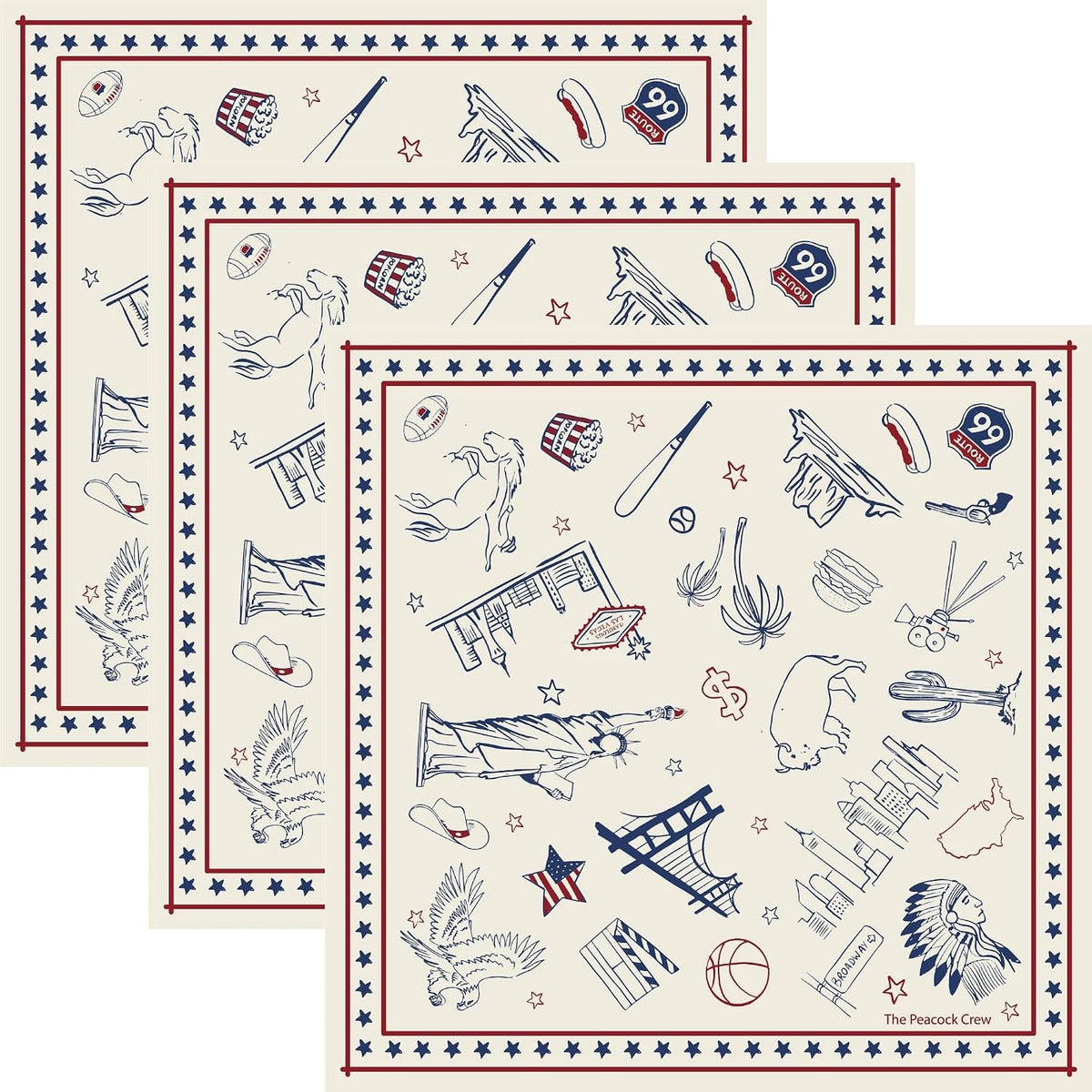 The Peacock Crew Premium Soft Cotton Bandanas Pack for Men and Women Paisley 22 x 22 inches