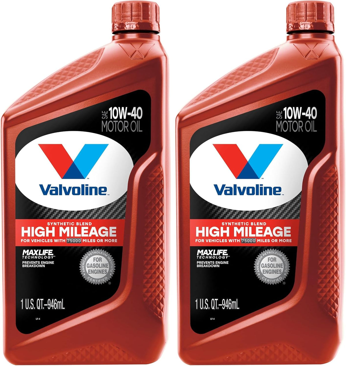 Valvoline High Mileage with MaxLife Technology SAE 10W-40 Synthetic Blend Motor Oil 5 QT