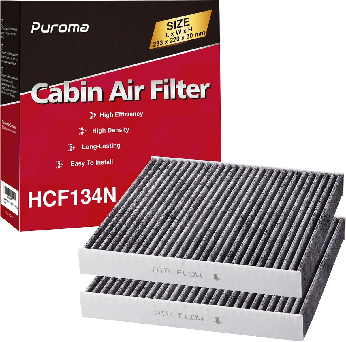 Puroma 1 Cabin Air Filter Activated Carbon for CP134 CF10134 Honda Acura