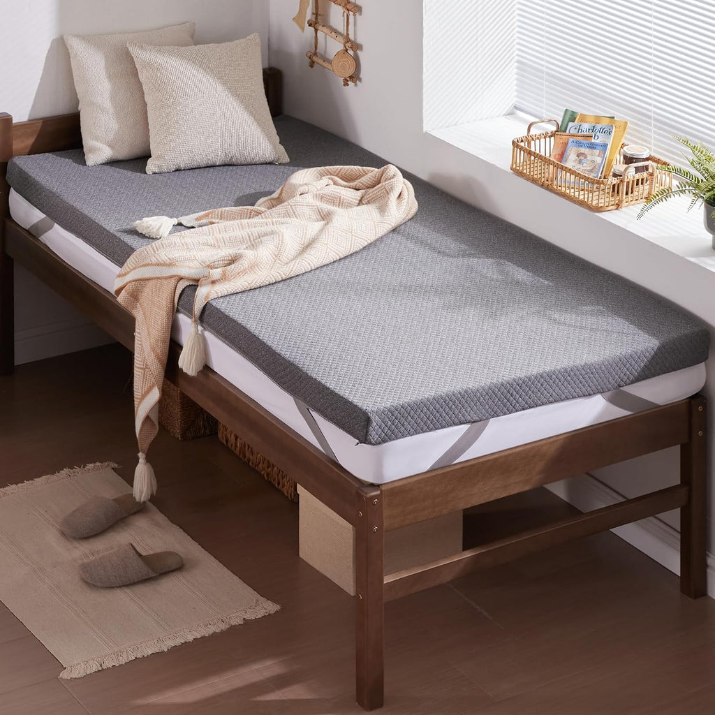 SINWEEK 3 Inch Gel Memory Foam Mattress Topper Full Size, Ventilated High Density Pad for Back Pain, Bed Topper with Removable Soft Cover, CertiPUR-US Certified