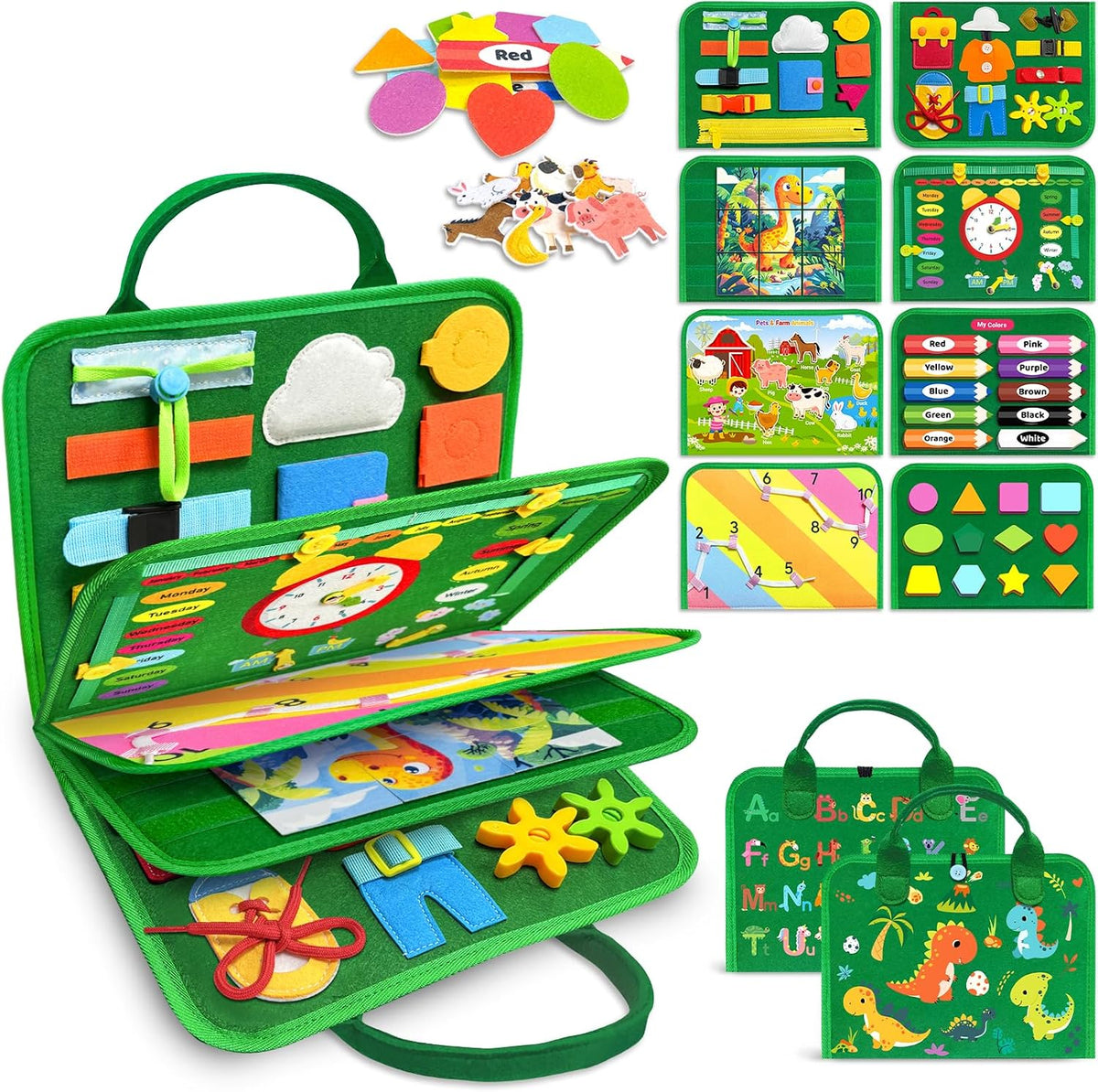 Gojmzo Busy Board Montessori Toys for Toddler Boy Girl Gifts Busy Book