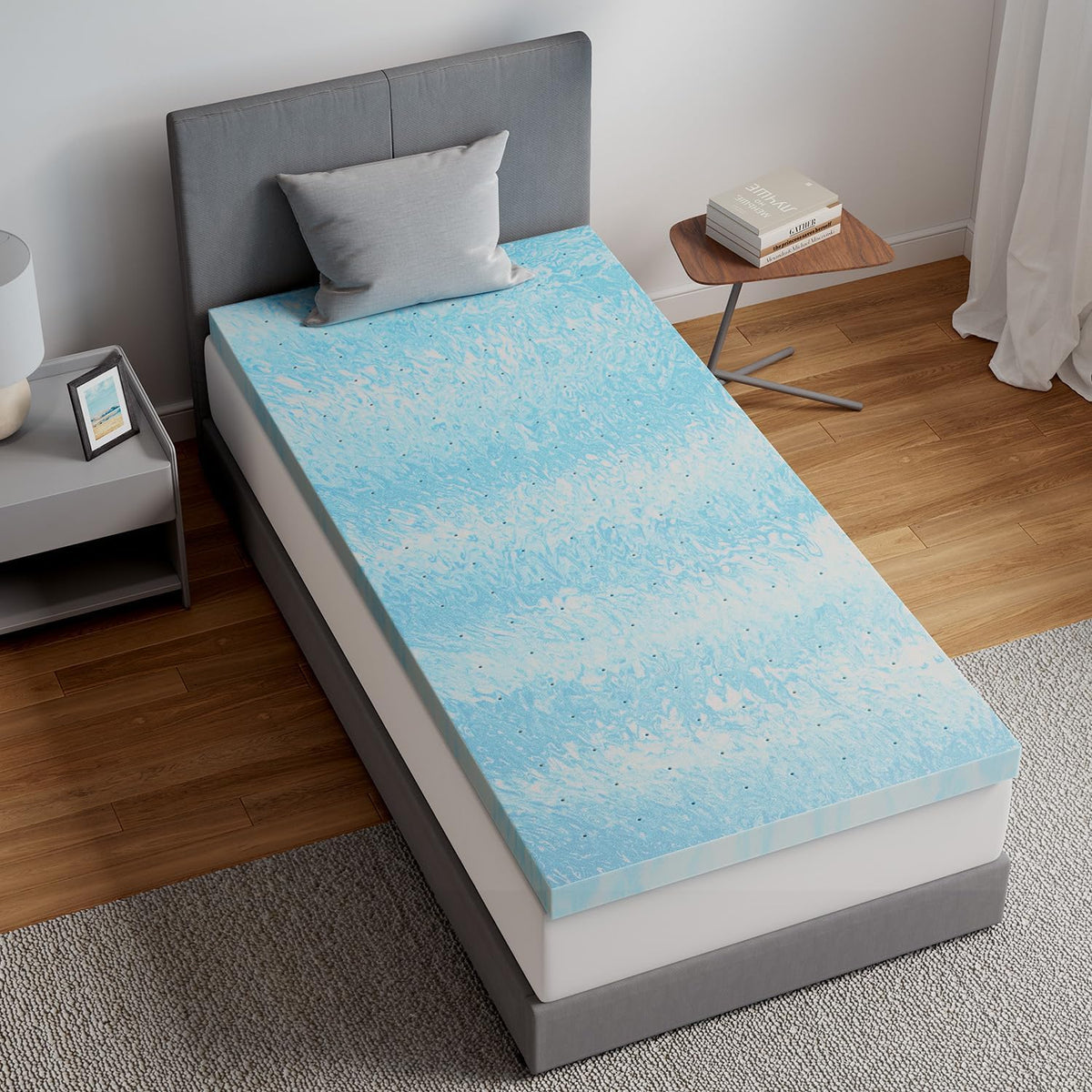 Novilla Memory Foam Mattress Topper Full - 2 Inch Cooling Gel Infused Memory Foam | Slow-Rebound Pressure Relief | CertiPUR Certified | Comfort for Sleeper Sofa, RV, Camper, Dorm Room
