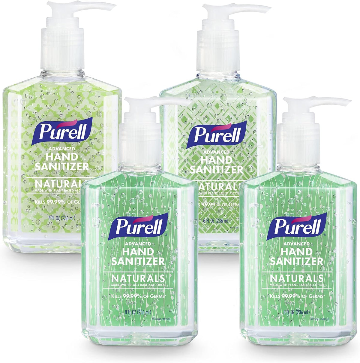 Purell Naturals Hand Sanitizer Gel, Pump Bottle 4ct x 8oz - 9626-06-ECDECO