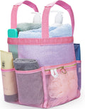 DV Lifestyle Mesh Shower Bag 10.2x9.9'' Quick-Dry Caddy with Zipper & 2 Pockets. Portable Toiletry Tote for Bathroom, Gym, Travel, Camp, Beach, for Sunscreen, Dorm & College Essentials (Black)