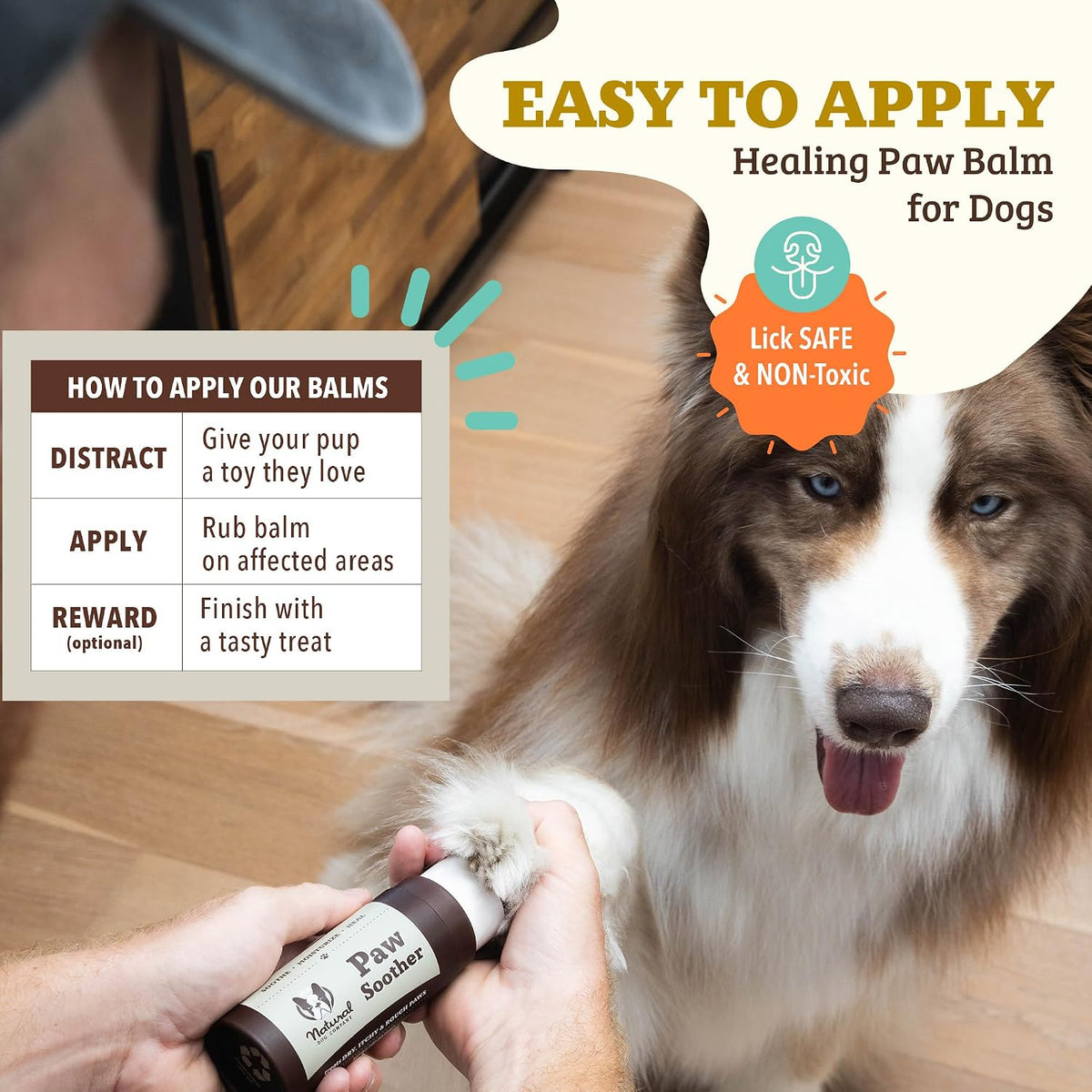 Natural Dog Company Paw Soother Dog Paw Balm, 2 oz Stick | Moisturizes Dry Cracked Paws, Coconut Oil & Calendula, For Walks, Hot Pavement, Beach, Hiking, Daily Paw Care