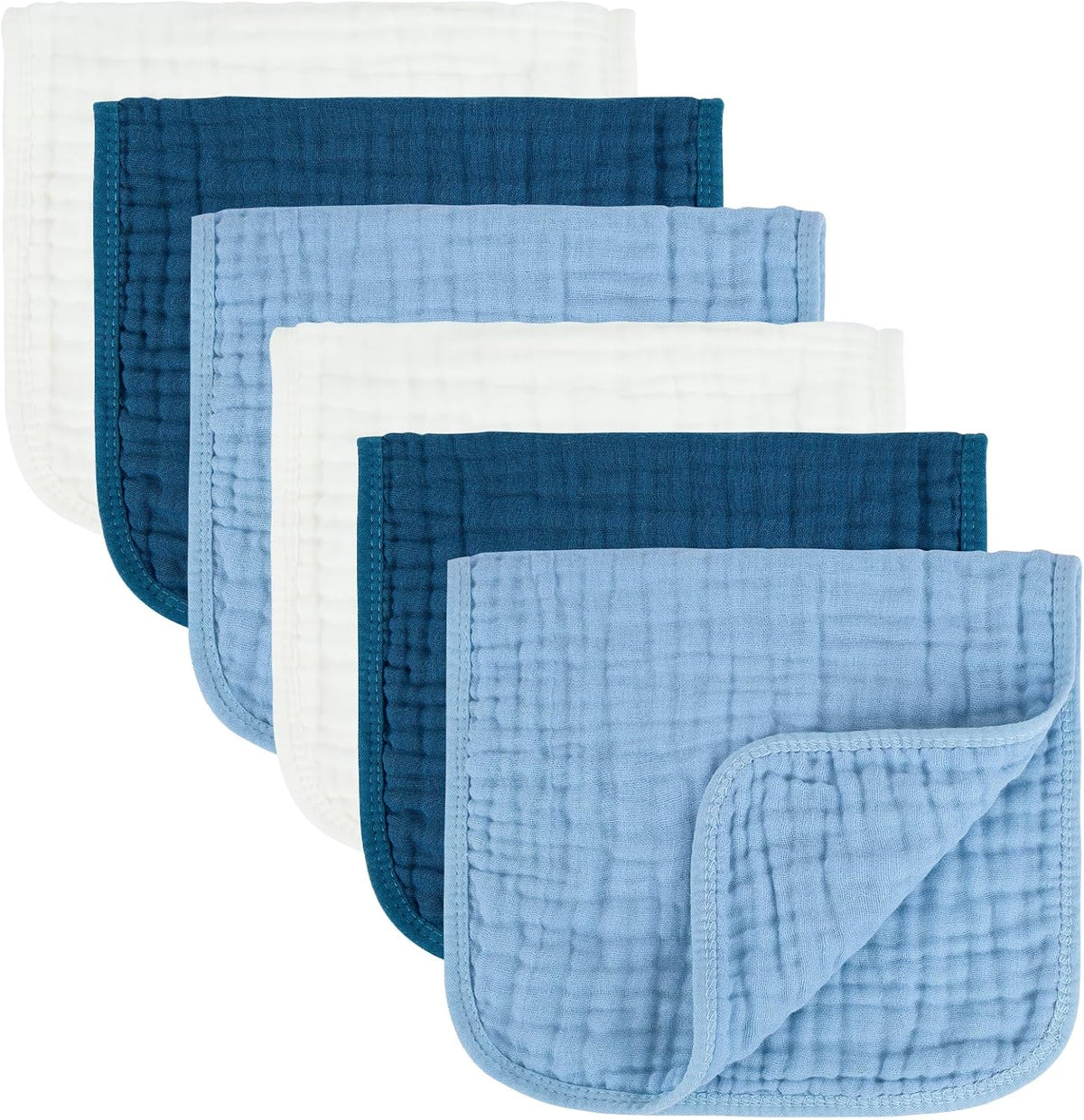 MIGIOL Baby Burp Cloths 100% Cotton Newborn Muslin Burp Cloths 10x20 inches Baby Essentials Pink&White 5-Pack