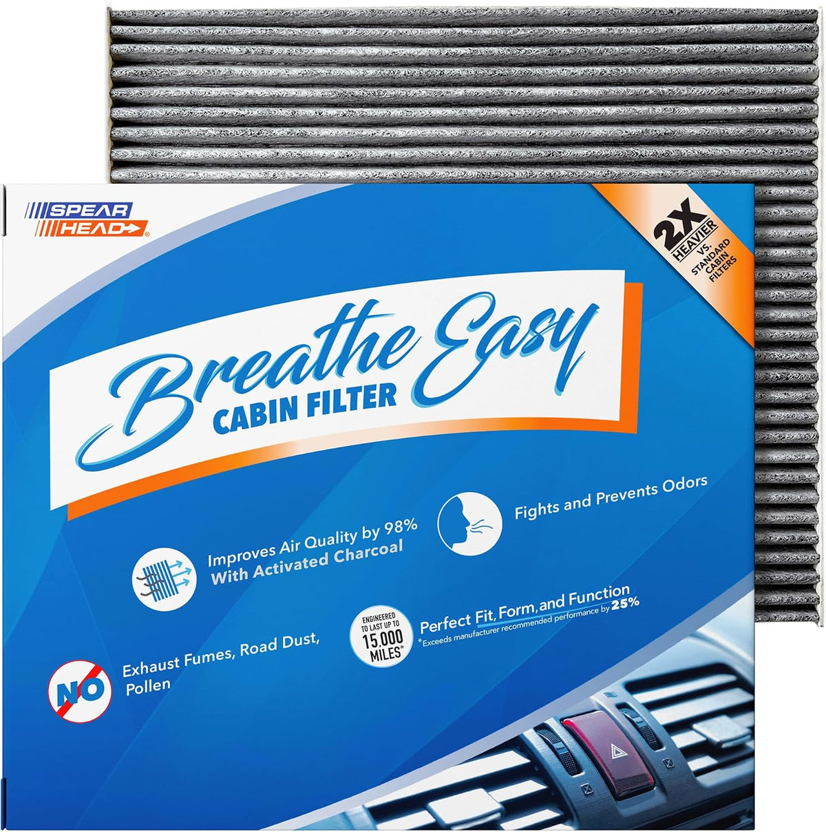 Spearhead Odor Defense Breathe Easy AC & Heater Cabin Air Filter (BE-157)