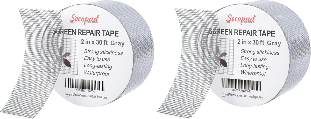 Secopad 2" x 360" (30FT) Screen Repair Tape, Screen Repair Kit, Grey