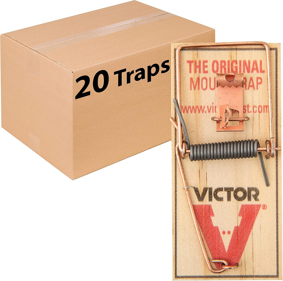 Victor Metal Pedal Mouse Traps, 12-Pack, Reusable Wooden Snap Traps