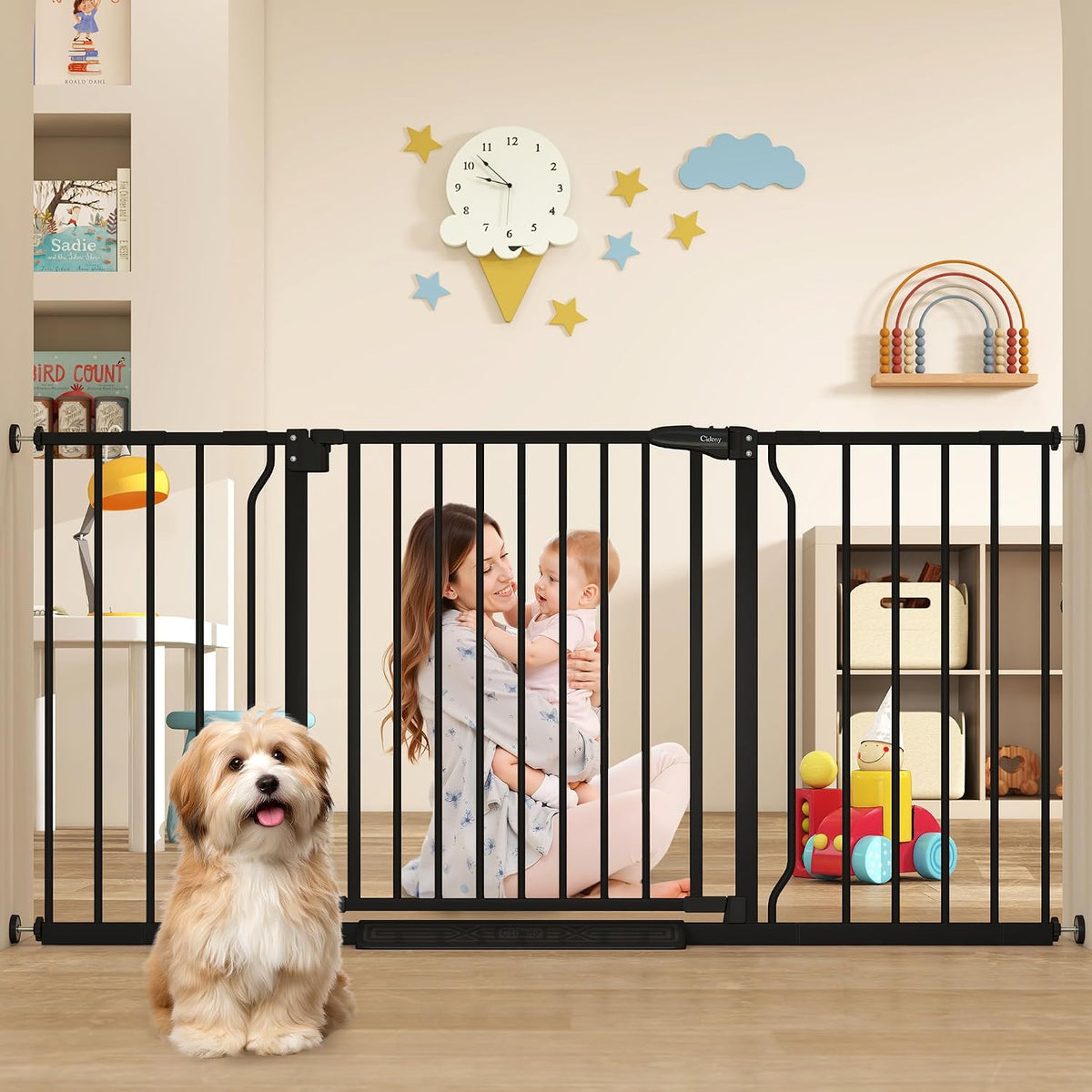 Baby Gate Auto Close, 29"-40" Dog Gate Indoor for Stairs & Doorways
