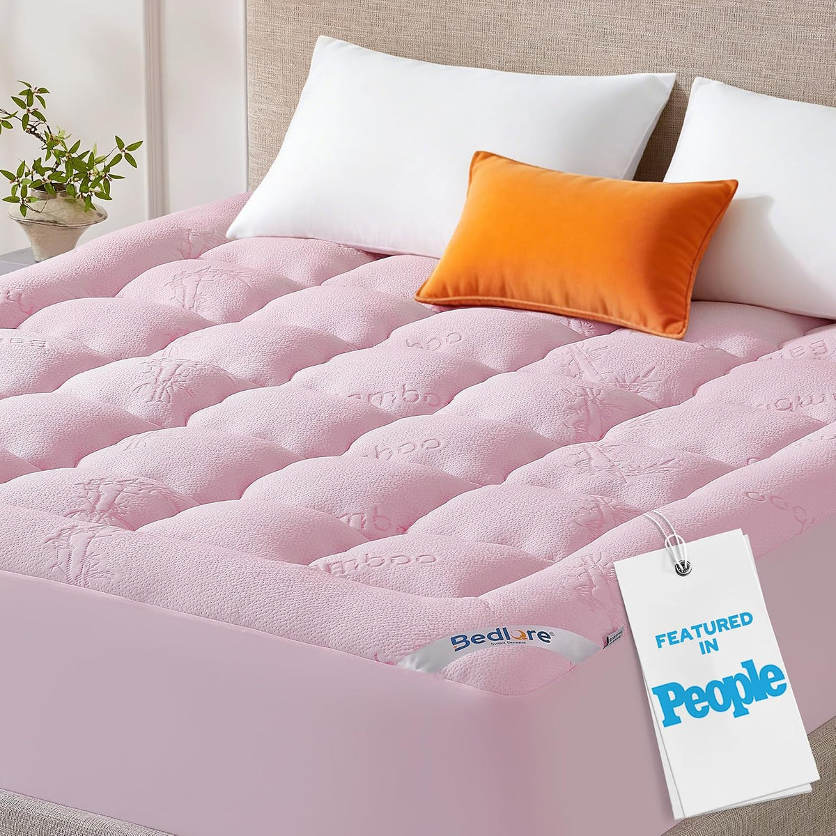 BEDLORE Queen Mattress Topper , Thick Pillow Top Mattress Pad