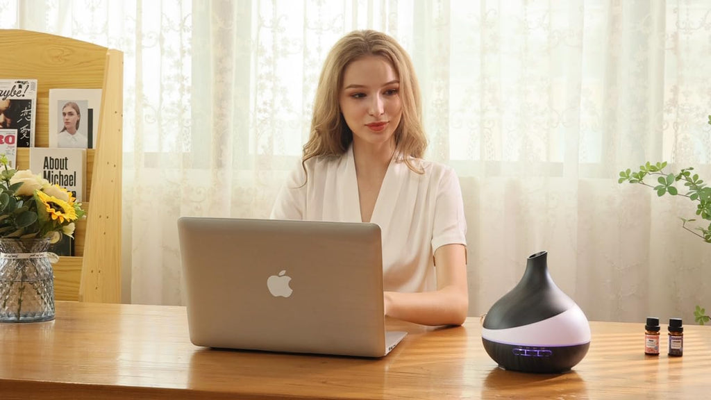 HJTHJT 500ML Essential Oil Diffuser for Home: 14 Color LED Humidifier