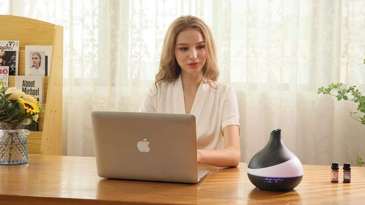HJTHJT 500ML Essential Oil Diffuser for Home: 14 Color LED Humidifier