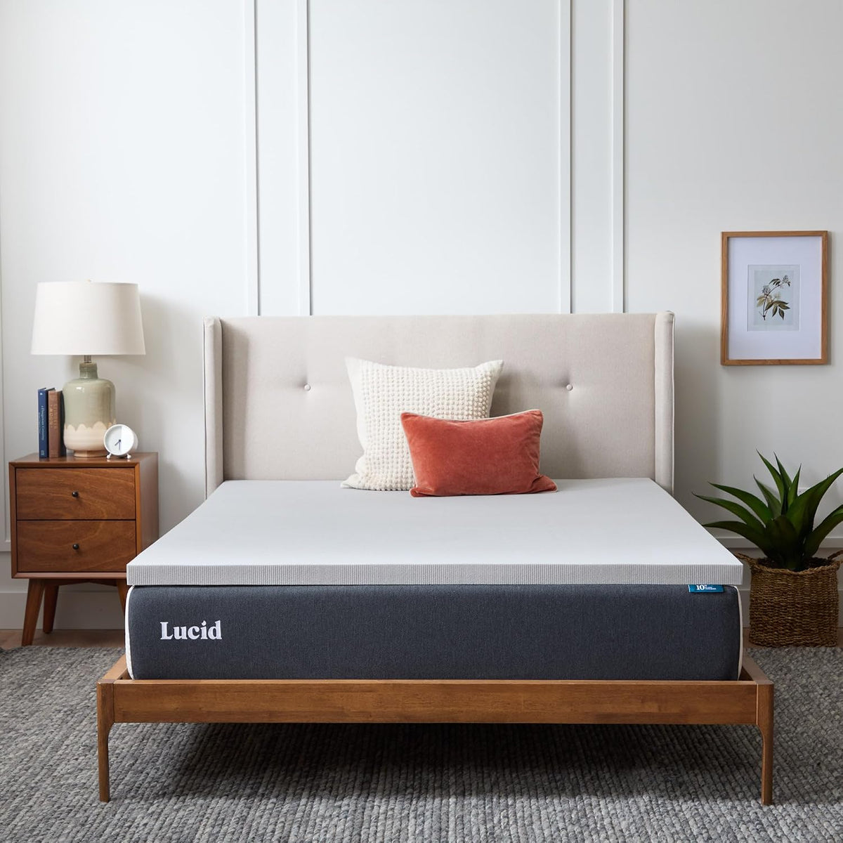 Lucid 4 Inch Memory Foam Mattress Topper, Twin XL Size – Cooling Gel Bed Topper – Preassure-Relieving Ultra Plush Feel – Ventilated Breathable Design – CertiPur Certified - Dorm Room Essentials