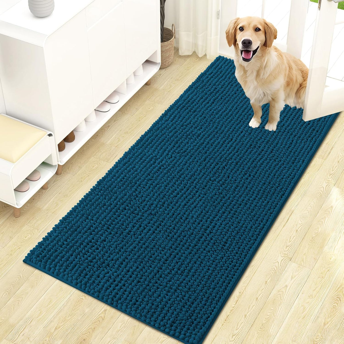 OLANLY Dog Door Mat for Muddy Paws 30x20, Extra Absorbent Chenille Mud Mat