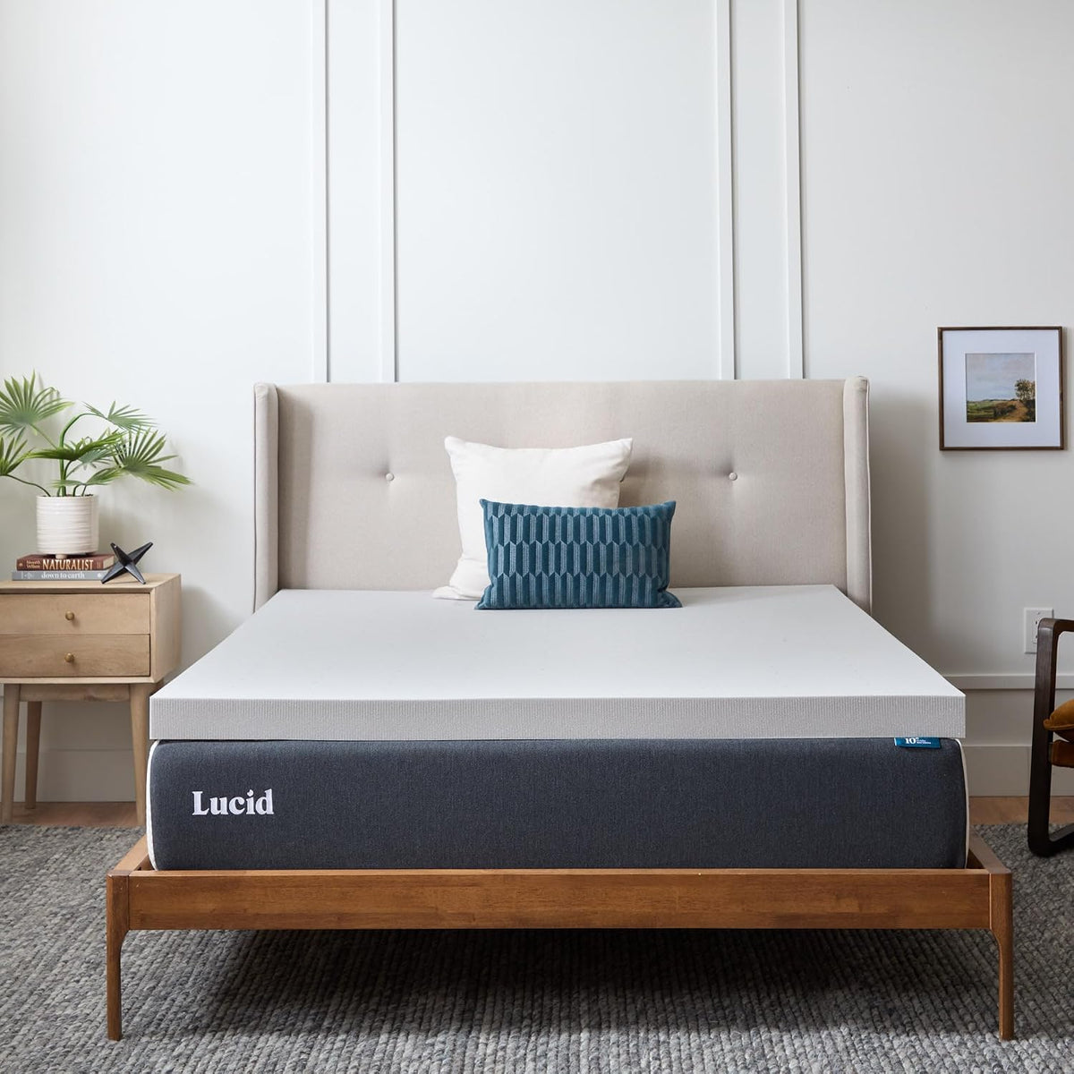 Lucid 4 Inch Memory Foam Mattress Topper, Twin XL Size – Cooling Gel Bed Topper – Preassure-Relieving Ultra Plush Feel – Ventilated Breathable Design – CertiPur Certified - Dorm Room Essentials