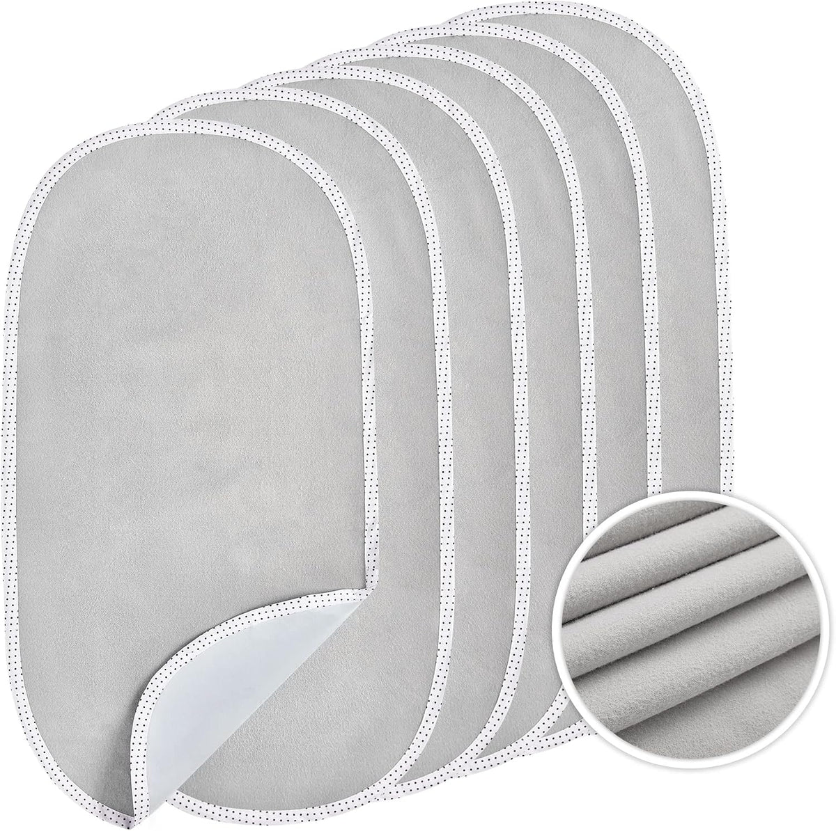 TILLYOU Waterproof Changing Pad Liners 6 Pack, 100% Cotton Reusable Cloth Diaper Liners, White