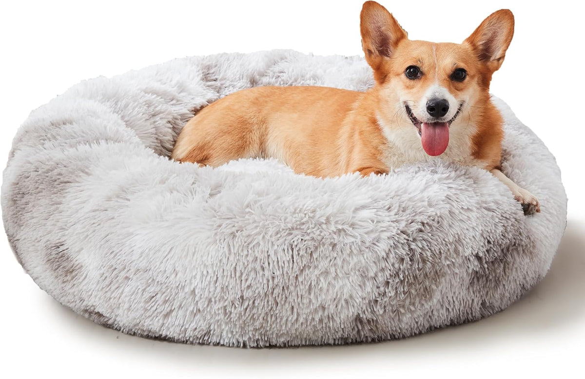 Western Home Calming Donut Cat Bed Small Dog Bed Washable,20" Light Grey