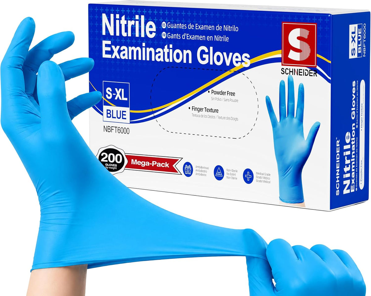 Schneider Medical Exam Glove, Gloves Disposable Latex Free, Powder Free