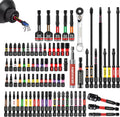 Geinxurn 82Pieces Impact Screwdriver Bits Set, Magnetic S2 Steel Phillips/Square/Torx/Hex Insert Power Bits Tips with Impact Bit Holder and Impact Nut Driver and Mini Wrench