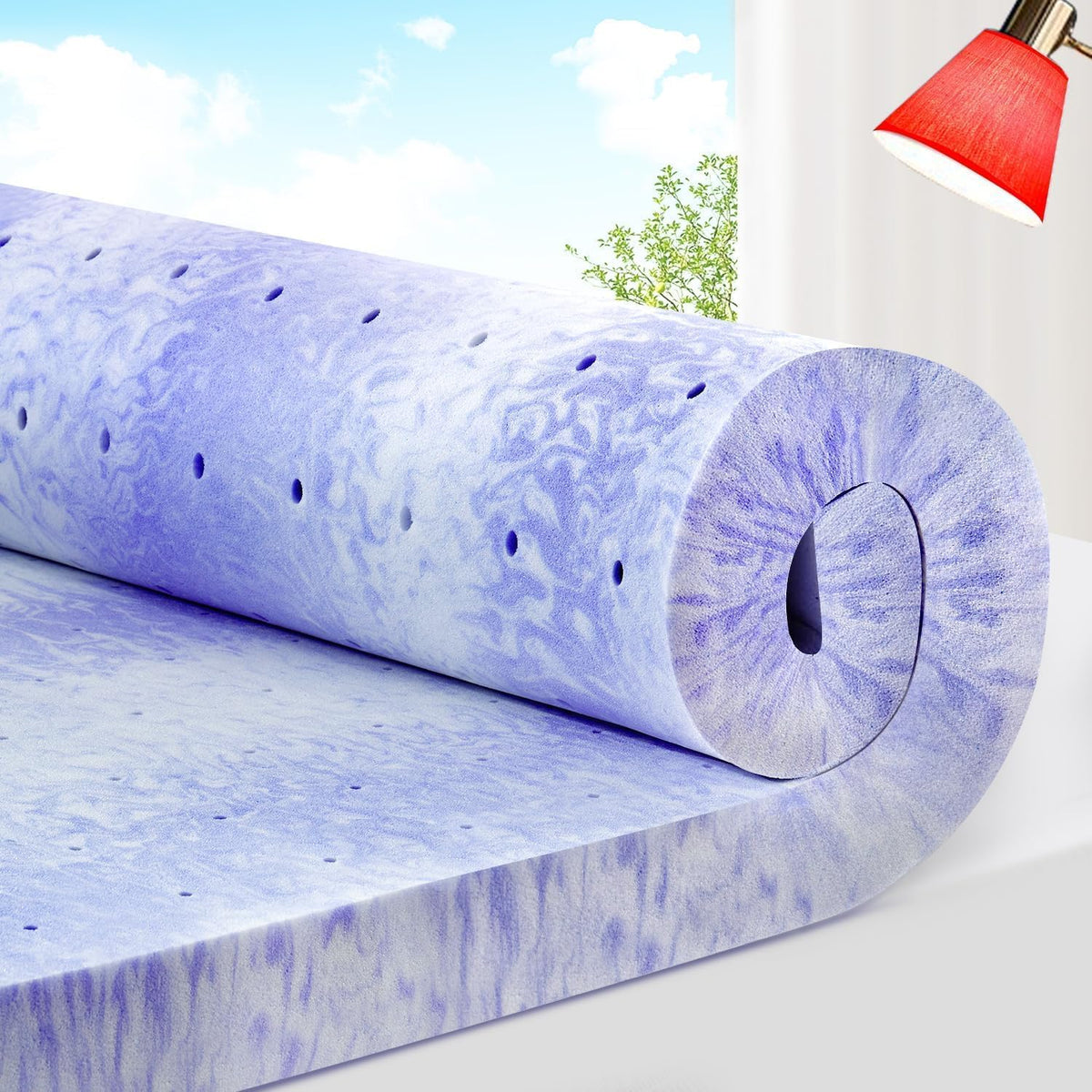 ELEMUSE 3 Inch Twin XL Memory Foam Mattress Topper,Dorm Room Essentials