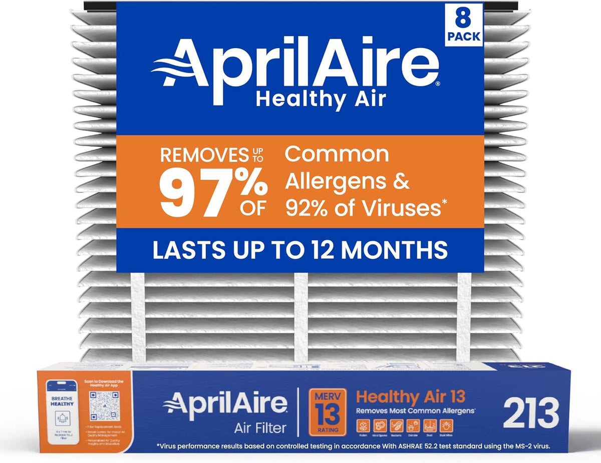 Genuine AprilAire 213 Replacement Filter for AprilAire Whole-House Air Purifiers - MERV 13, Healthy Home Allergy, 20x25x4 Air Filter (Pack of 1)