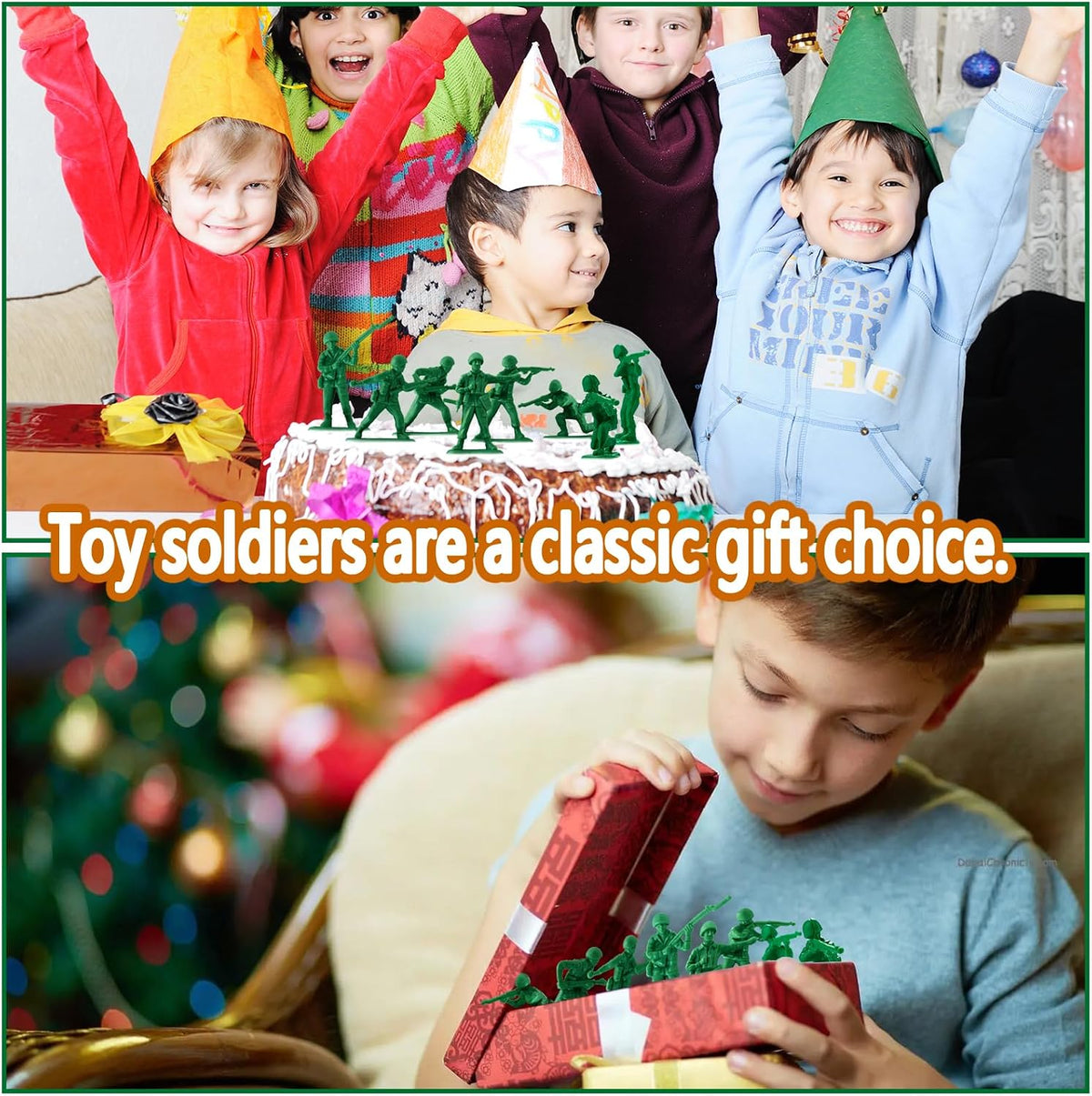 HAPTIME Toys for Boys, Toy Soldiers Set (50 pcs ) , Green Army Men Action Figures, Plastic Military Toys - Inspire Creative Play and Learning Adventures for Kids, Easter Egg Fillers