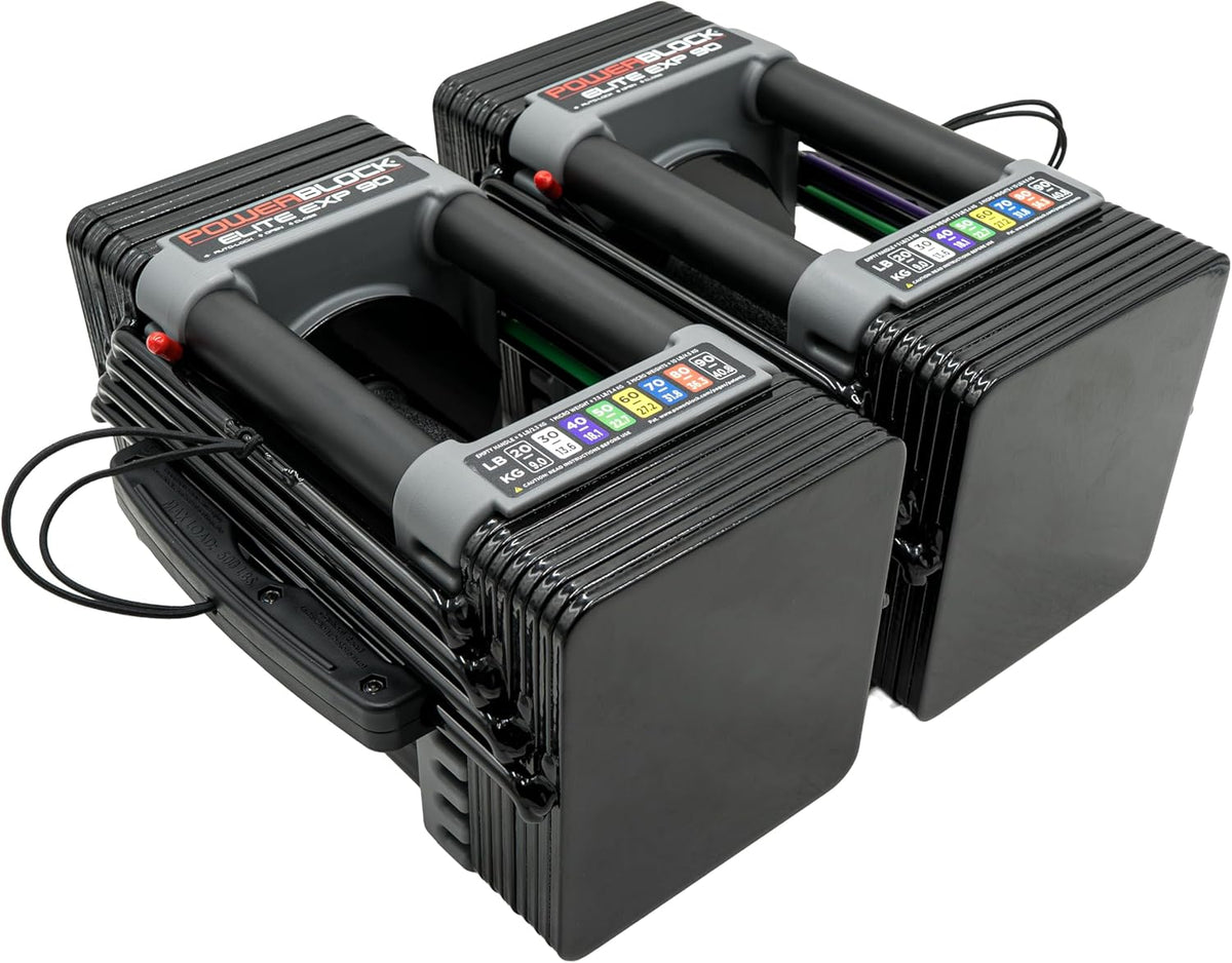 PowerBlock Elite EXP Adjustable Dumbbells, Sold in Pairs, Stage 1, 5-50 lb.